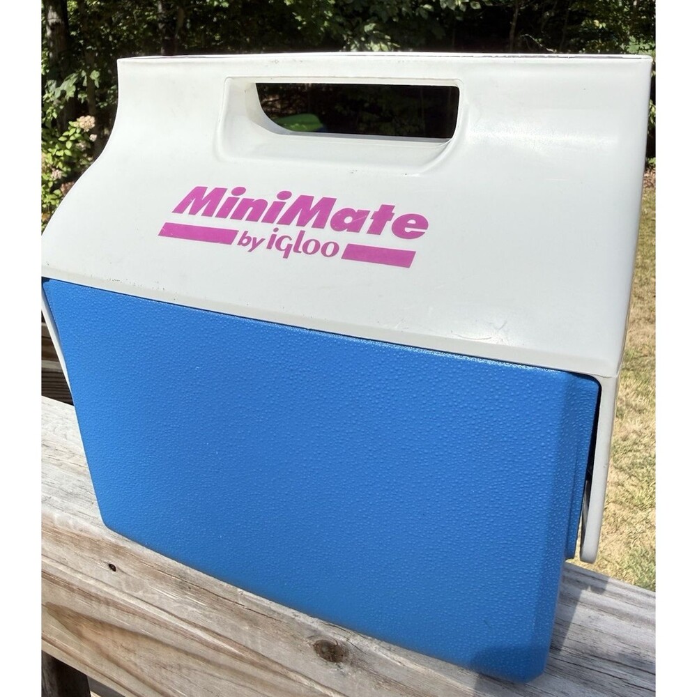 Mini Mate By Igloo Vintage Mini Cooler (Moody Blue, White, Purple) Travel Camp